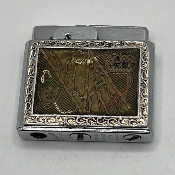 Vintage Fisher 98 lighter with copper front design. Made in Japan - Picture 1 of 7